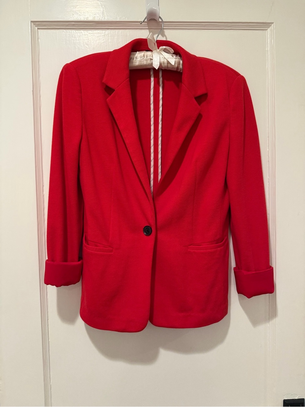 Express Soft Stretchy True Red Blazer Size Small